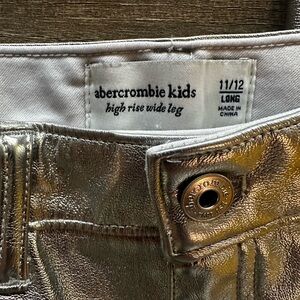 Abercrombie Kids Metallic Silver Wide Leg Jeans